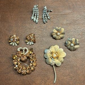 Costume jewelry - earrings and brooches